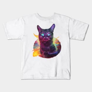 Cat Universe Outer Space Stars Galaxy Astronomy Kids T-Shirt